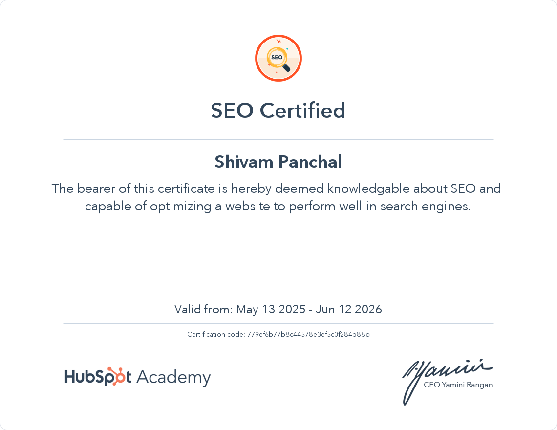 Home 2 Certifications Hubspot